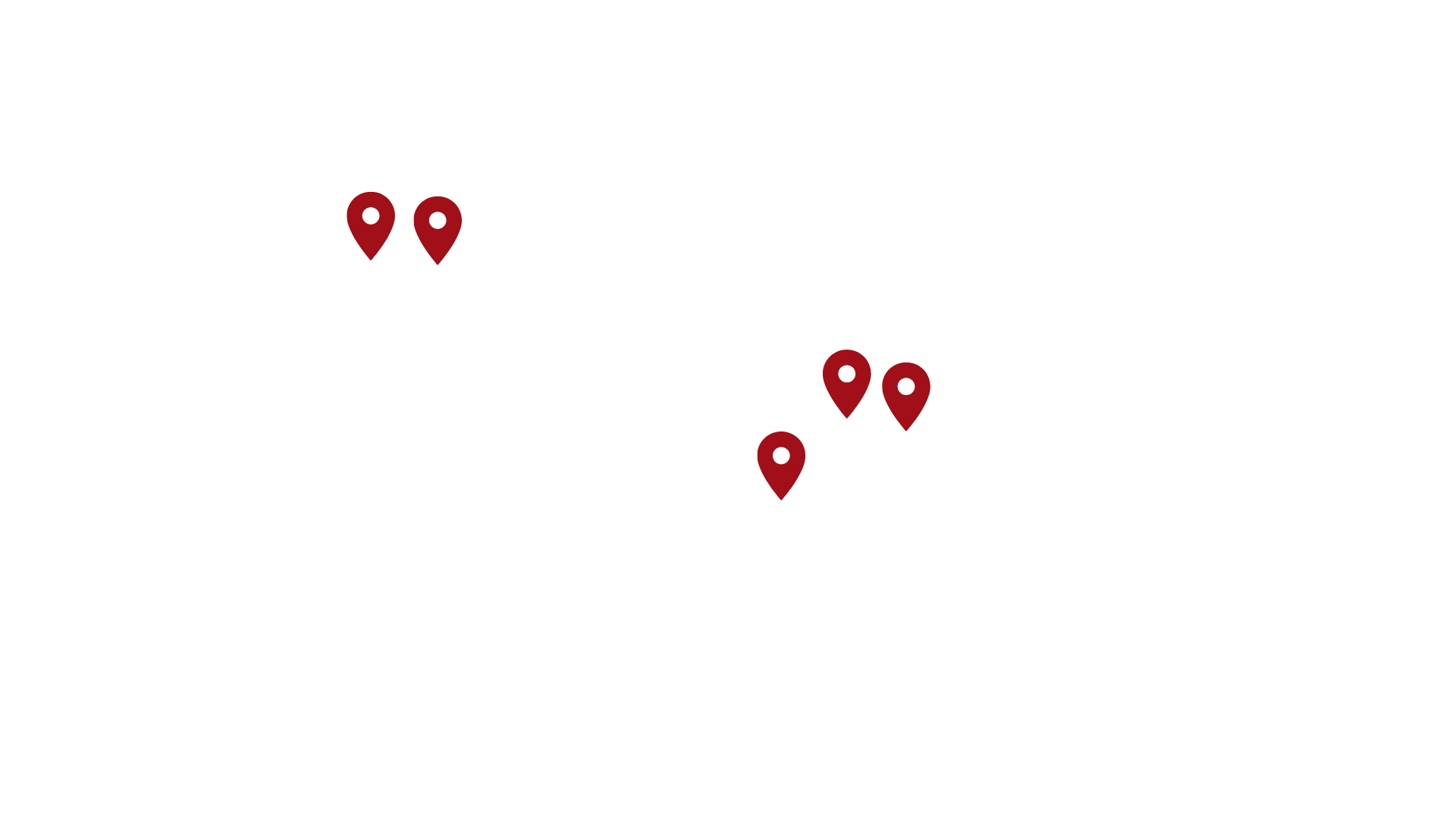 Global journey map with pin locations