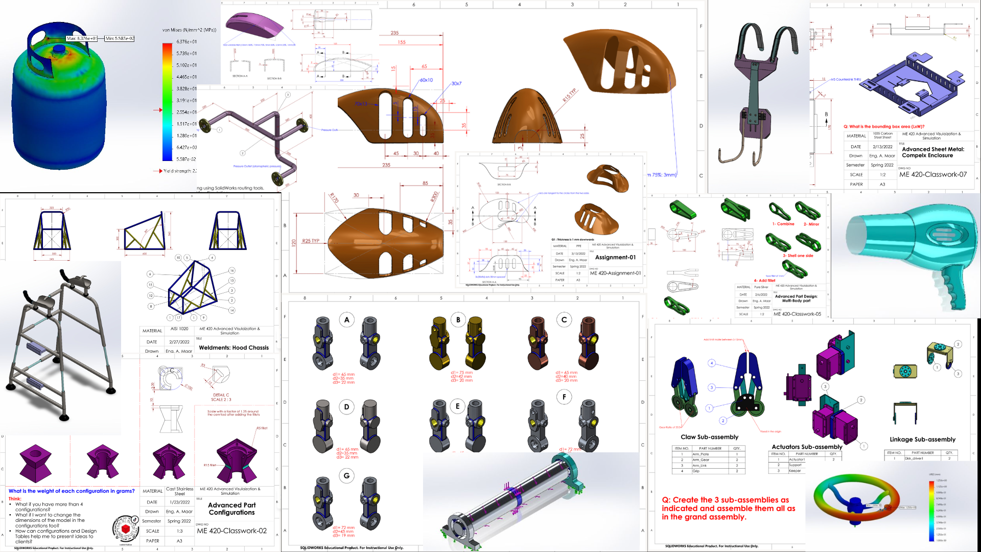 CAD and design projects grid